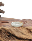 Baikalla Natural Icy Orange Patch Jadeite Jade Traditional Ring 