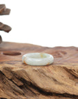 Baikalla Natural Icy Light Green & Sajin (Golden Dust) Jadeite Jade Traditional Ring 