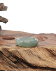 Baikalla Natural Icy Oil-Green Jadeite Jade Traditional Ring 