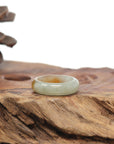 Baikalla Natural Icy Orange & Light Green Jadeite Jade Traditional Ring 