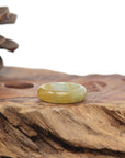 Baikalla Natural Icy Yellow Jadeite Jade Traditional Ring 