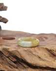 Baikalla Natural Icy Yellow Jadeite Jade Traditional Ring 