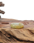 Baikalla Natural Icy Yellow Jadeite Jade Traditional Ring 