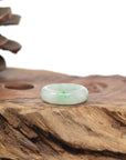Baikalla Natural Icy Light Green W/ Vibrant Apple-Green Patch Jadeite Jade Traditional Ring 
