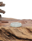 Baikalla Natural Icy Faint Green Jadeite Jade Traditional Ring 