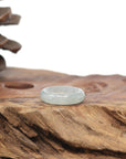 Baikalla Natural Icy Faint Green Jadeite Jade Traditional Ring 
