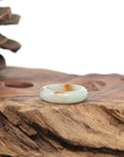 Baikalla Natural Icy Light Green & Sajin (Golden Dust) Jadeite Jade Traditional Ring 