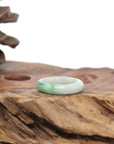 Baikalla Natural Icy Green Patch Jadeite Jade Traditional Ring 