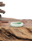 Baikalla Natural Icy Green Patch Jadeite Jade Traditional Ring 