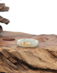 Baikalla Natural Icy Light Green & Sajin (Golden Dust) Jadeite Jade Traditional Ring 