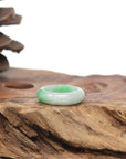 Baikalla Natural Icy Apple-Green Jadeite Jade Traditional Ring 