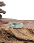 Baikalla Natural Icy Blue-Green Flowers Jadeite Jade Traditional Ring 