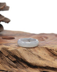 Baikalla Natural Icy Grey & Black Wuji Jadeite Jade Traditional Ring 