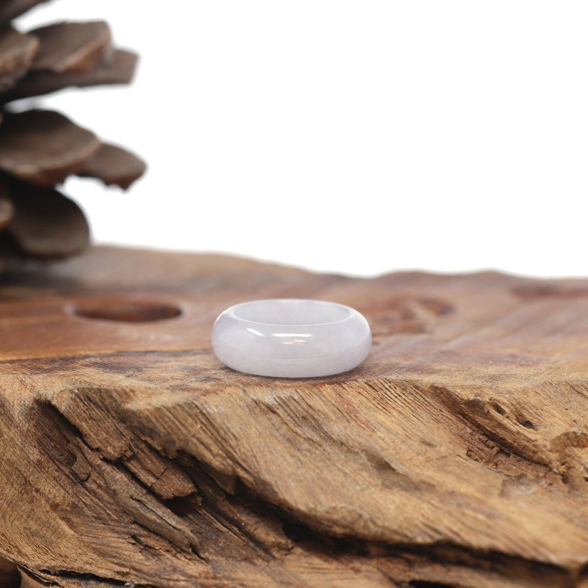 Baikalla Natural Icy Light Lavender Jadeite Jade Traditional Ring 