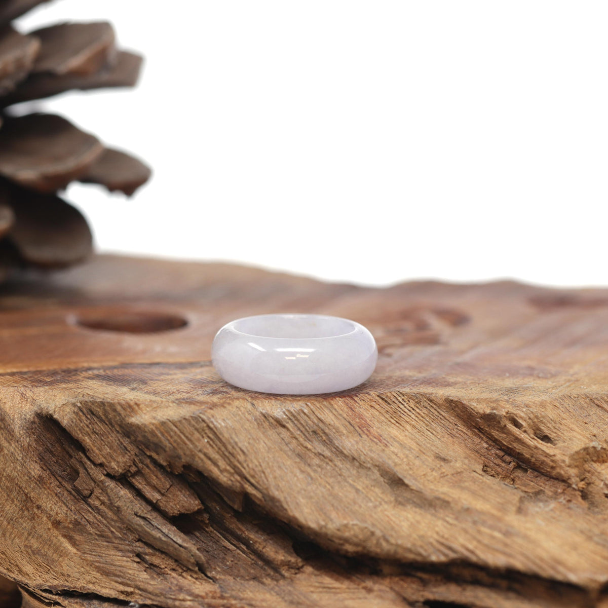 Baikalla Natural Icy Light Lavender Jadeite Jade Traditional Ring 
