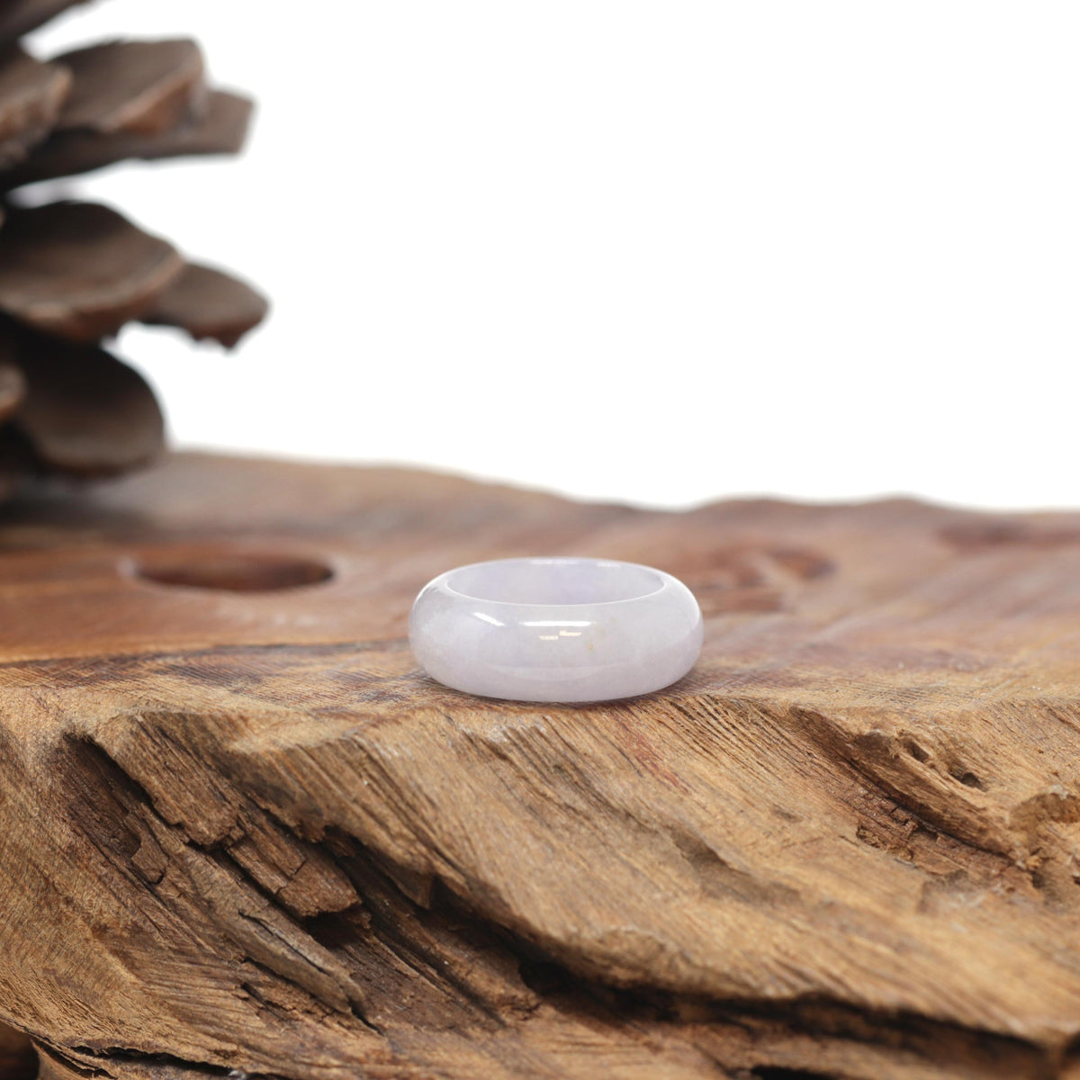 Baikalla Natural Icy Light Lavender Jadeite Jade Traditional Ring 