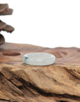 Baikalla Natural Icy Blue-Green Flower Jadeite Jade Traditional Ring 