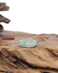 Baikalla Natural Icy Light Green Jadeite Jade Traditional Ring 