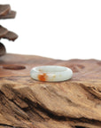 Baikalla Natural Icy Light Green & Sajin (Golden Dust) Jadeite Jade Traditional Ring 