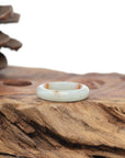 Baikalla Natural Icy Light Green & Sajin (Golden Dust) Jadeite Jade Traditional Ring 