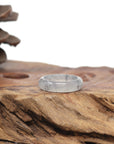 Baikalla Natural Icy Black Sesame Wuji Jadeite Jade Traditional Ring 
