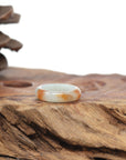 Baikalla Natural Icy Light Green & Sajin (Golden Dust) Jadeite Jade Traditional Ring 