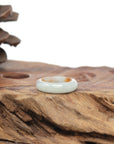 Baikalla Natural Icy Light Green & Sajin (Golden Dust) Jadeite Jade Traditional Ring 