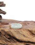 Baikalla Natural Icy Light Green & Sajin (Golden Dust) Jadeite Jade Traditional Ring 