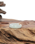 Baikalla Natural Icy Light Green & Sajin (Golden Dust) Jadeite Jade Traditional Ring 