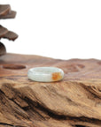 Baikalla Natural Icy Light Green & Sajin (Golden Dust) Jadeite Jade Traditional Ring 