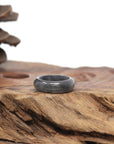 Baikalla Natural Black Wuji Jadeite Jade Traditional Ring 