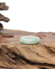 Baikalla Natural Icy Light Apple-Green Jadeite Jade Traditional Ring 