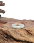 Baikalla Natural Icy Light Green & Sajin (Golden Dust) Jadeite Jade Traditional Ring 