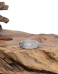Baikalla Natural Icy Black Sesame Wuji Jadeite Jade Traditional Ring 