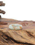 Baikalla Natural Icy Light Green & Sajin (Golden Dust) Jadeite Jade Traditional Ring 