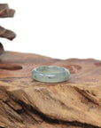 Baikalla Natural Icy Blue-Green Flowers Jadeite Jade Traditional Ring 