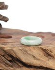 Baikalla Natural Light Green W/ Vibrant Apple-Green Patch Jadeite Jade Traditional Ring 