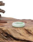 Baikalla Natural Light Green W/ Vibrant Apple-Green Patch Jadeite Jade Traditional Ring 