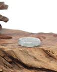 Baikalla Natural Icy Blue-Green Flower Jadeite Jade Traditional Ring 
