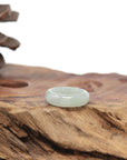 Baikalla Natural Icy Light Green Jadeite Jade Traditional Ring 