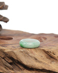 Baikalla Natural Icy Vibrant Apple-Green Patch Jadeite Jade Traditional Ring 