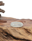 Baikalla Natural Icy Light Green W/ Black Wuji Freckles Jadeite Jade Traditional Ring 