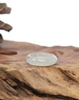 Baikalla Natural Icy Light Green W/ Black Wuji Freckles Jadeite Jade Traditional Ring 