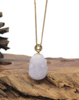 Baikalla Lavender "PiXiu" (Fortune Beast) Jadeite Jade Pendant W/ 18K Yellow Gold Bail