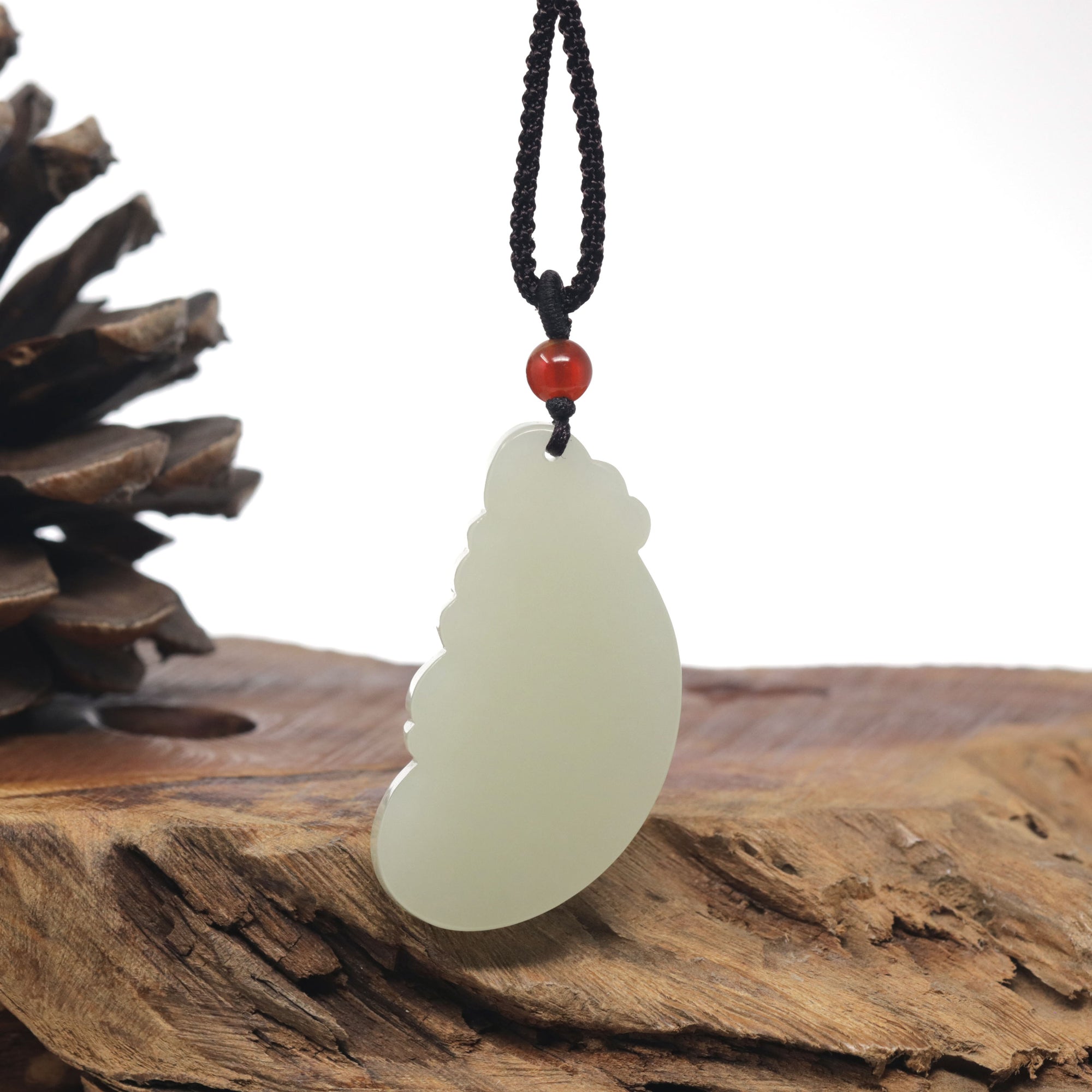 Baikalla &quot;Dragon &amp; Phoenix&quot; Light Green Nephrite Jade Pendant Necklaces