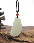 Baikalla "Dragon & Phoenix" Light Green Nephrite Jade Pendant Necklaces