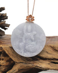 Baikalla "Akasagarbha Bodhisattva" Lavender Jadeite Jade Pendant W/ 18K Rose Gold Bail & Diamond