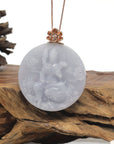 Baikalla "Akasagarbha Bodhisattva" Lavender Jadeite Jade Pendant W/ 18K Rose Gold Bail & Diamond