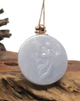 Baikalla "Akasagarbha Bodhisattva" Lavender Jadeite Jade Pendant W/ 18K Rose Gold Bail & Diamond