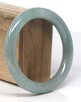 Baikalla Light Oil-Green "Traditional Full-Round" Jadeite Jade Bangle Bracelet (59mm) 